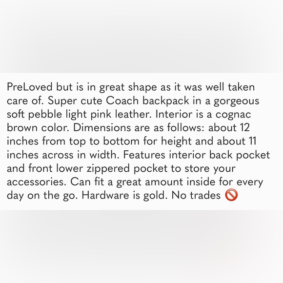 COACH Medium Charlie Leather Backpack Pink Gold - Picture 4 of 4